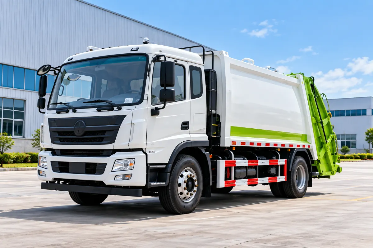 Garbage compactor truck front view for garbage compactor truck price comparison