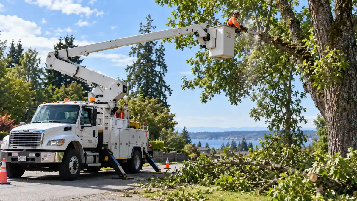 High Altitude Operation Truck Tree Trimming