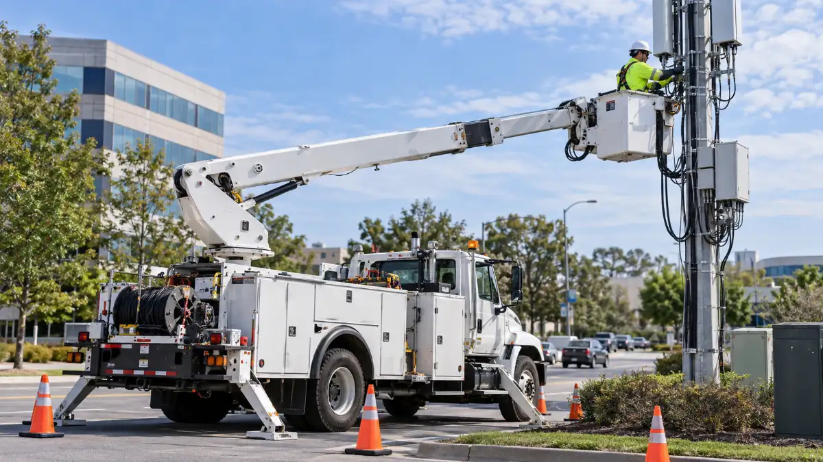 Truck Mounted Aerial Platform Telecom Installation